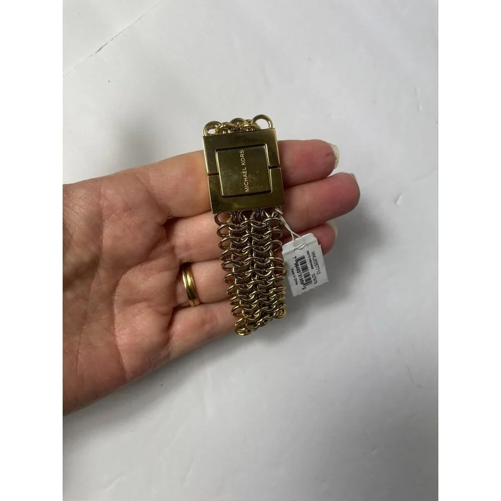 Michael Kors Gold-Tone Chain-Link Bracelet With Signature Logo Clasp - Picture 6 of 11